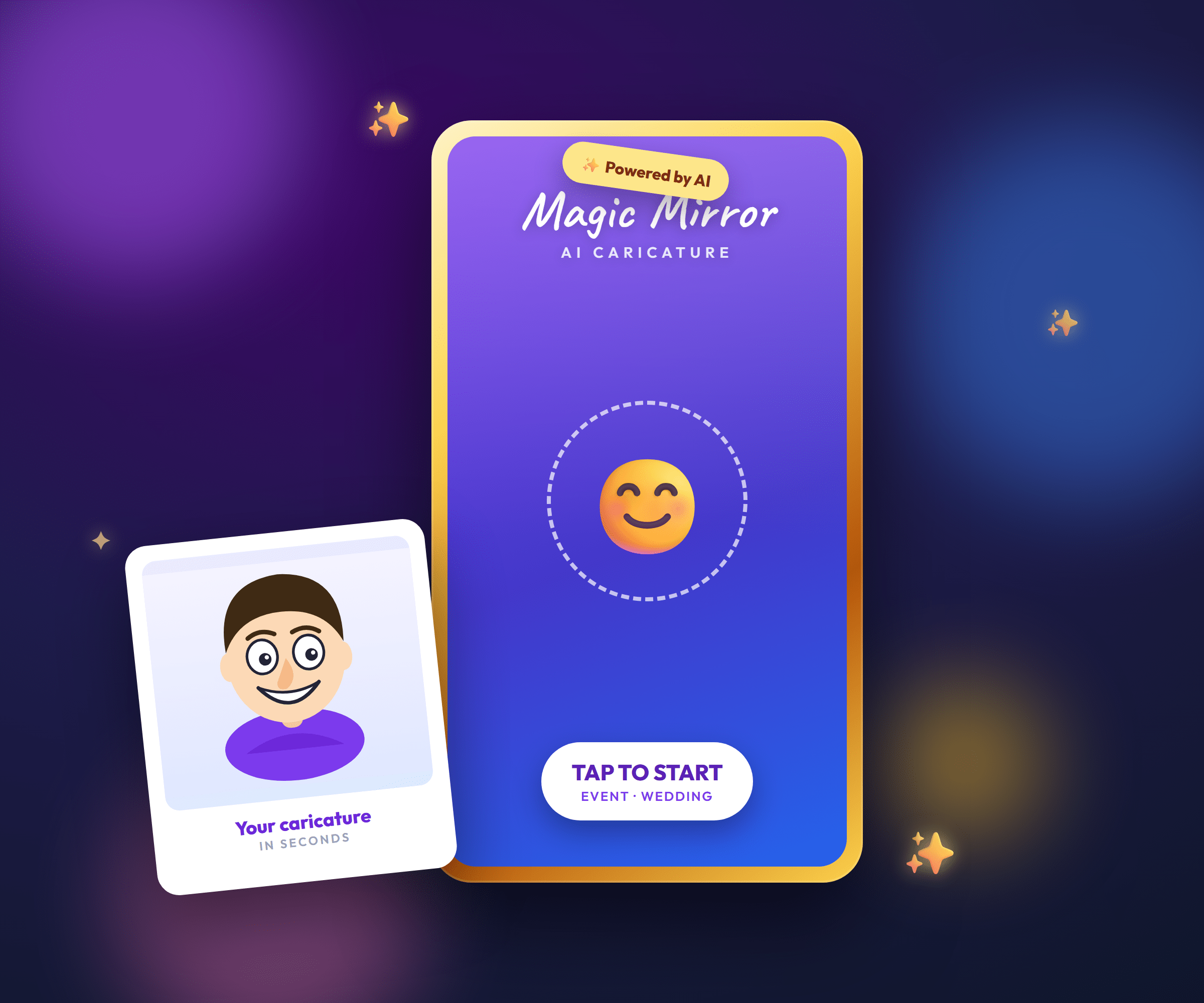 Photobooth Caricature — magic mirror with AI caricature